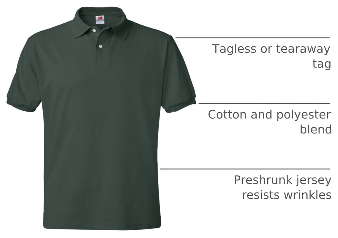 Hanes Mens EcoSmart Jersey Polo Shirt, Short-Sleeve Shirts for Men, T-Shirt, 2-Pack