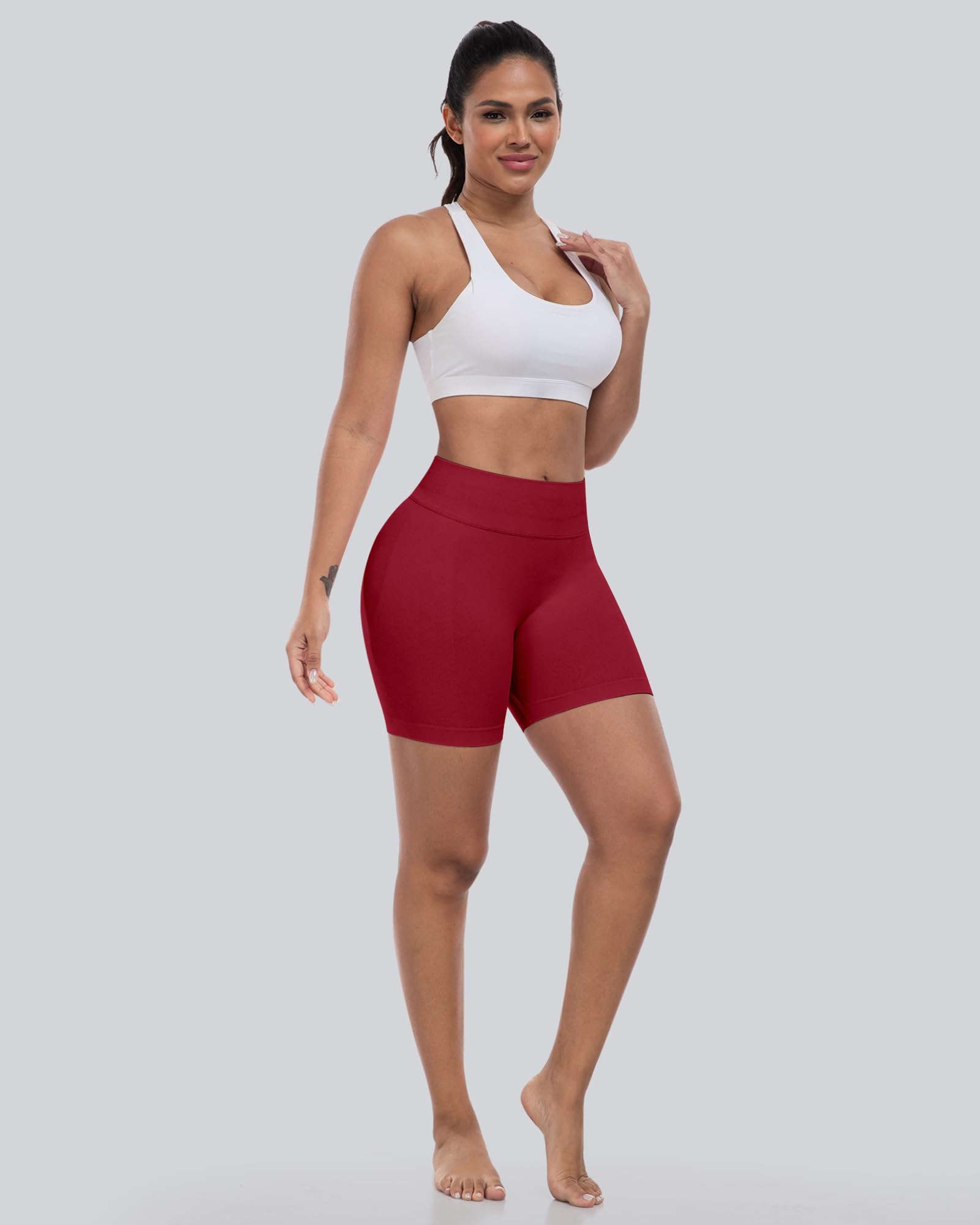 CHRLEISURE Workout Shorts for Women, High Waisted Butt Lifting Scrunch Sports Seamless Gym Shorts Set