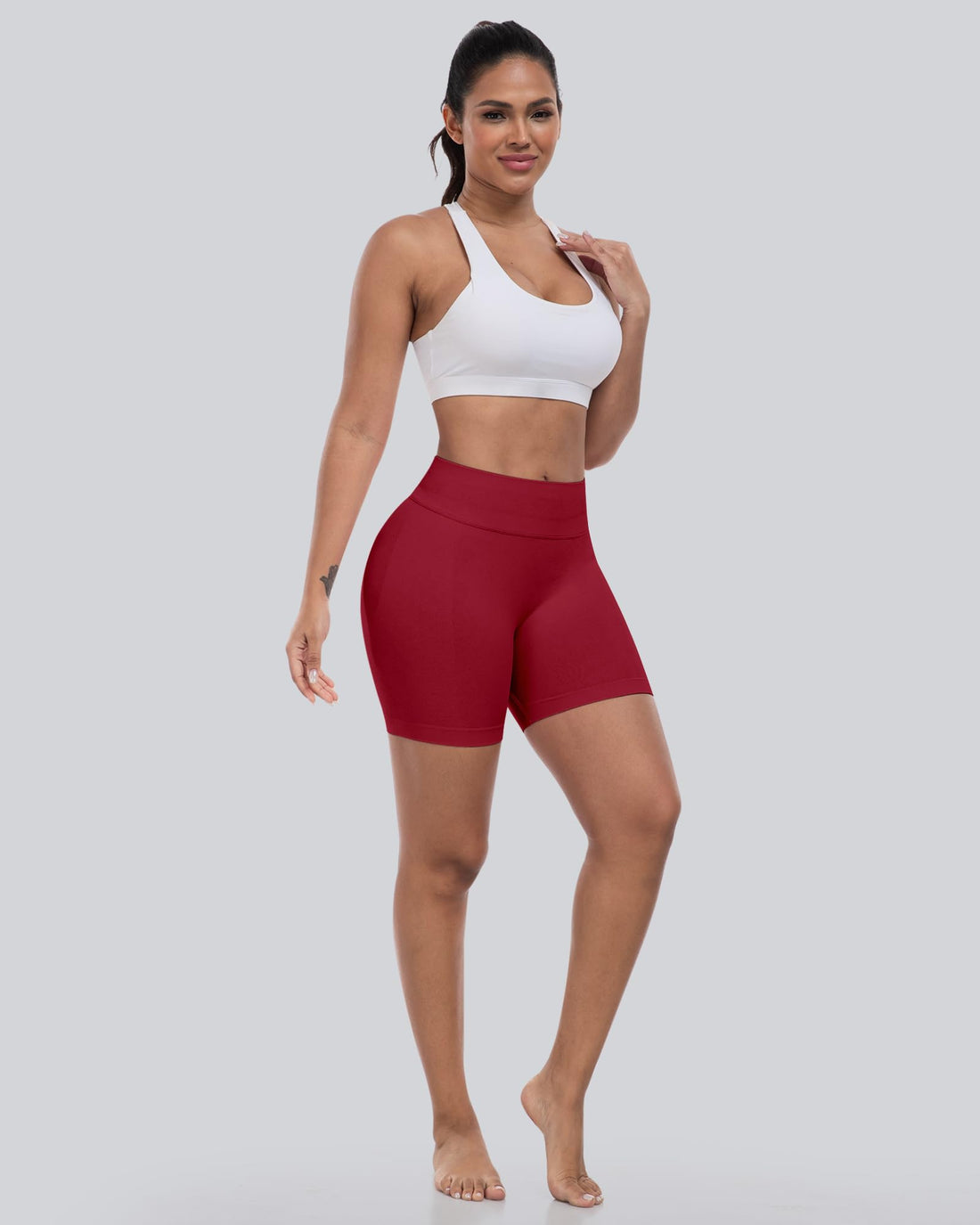 CHRLEISURE Workout Shorts for Women, High Waisted Butt Lifting Scrunch Sports Seamless Gym Shorts Set
