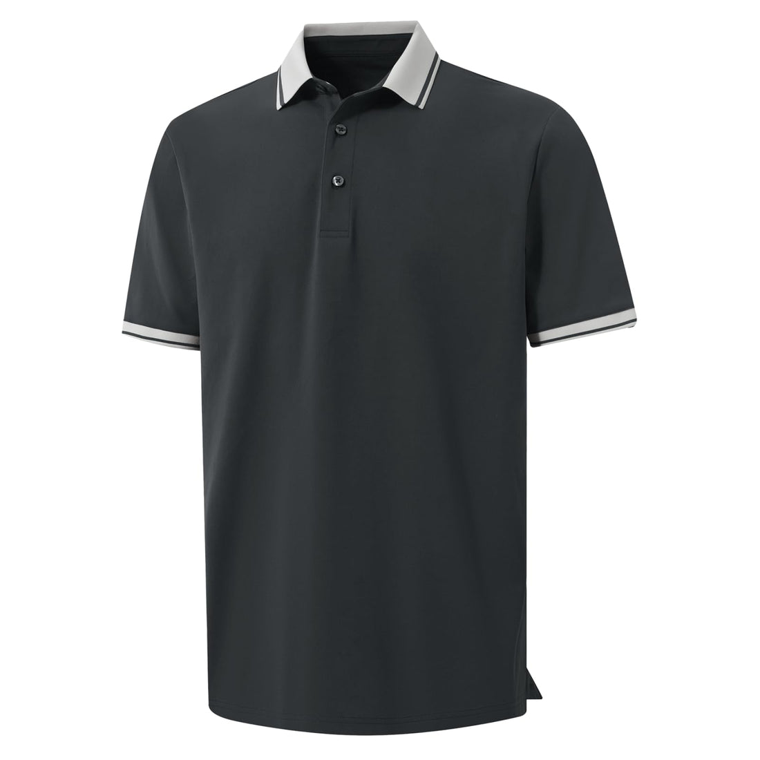 M MAELREG Golf Shirts for Men Short Sleeve with Contrast Collar & Cuffs Performance Dry Fit Stretch Solid Casual Polo Shirts