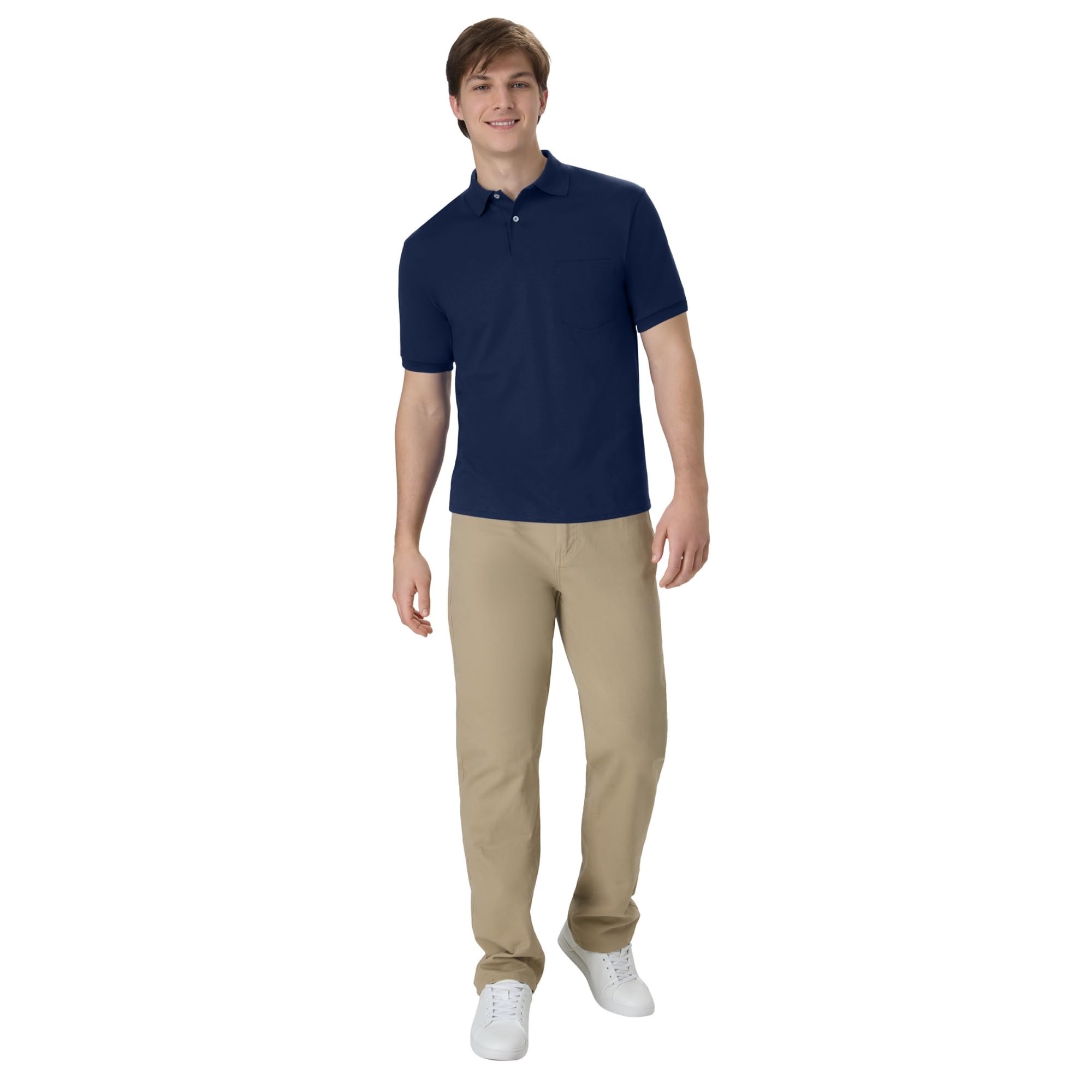 Hanes Men's Short Sleeve Jersey Pocket Polo (Pack of 2)