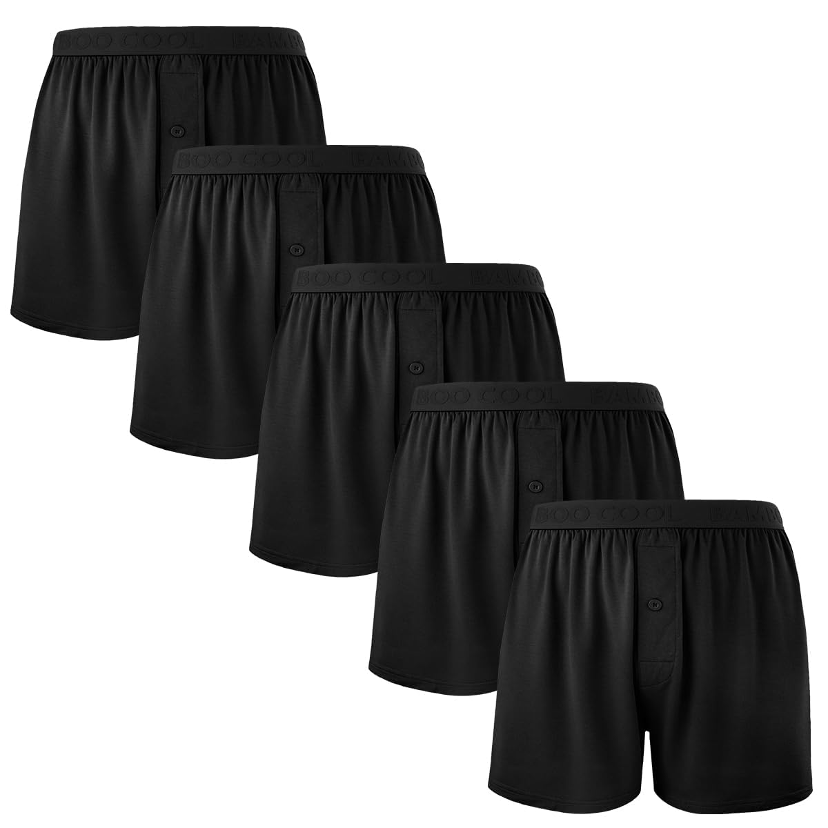 BAMBOO COOL Mens Boxer Shorts Underwear Soft Comfortable Breathable Knit Boxers Short for Men (3 or 5 Pack)