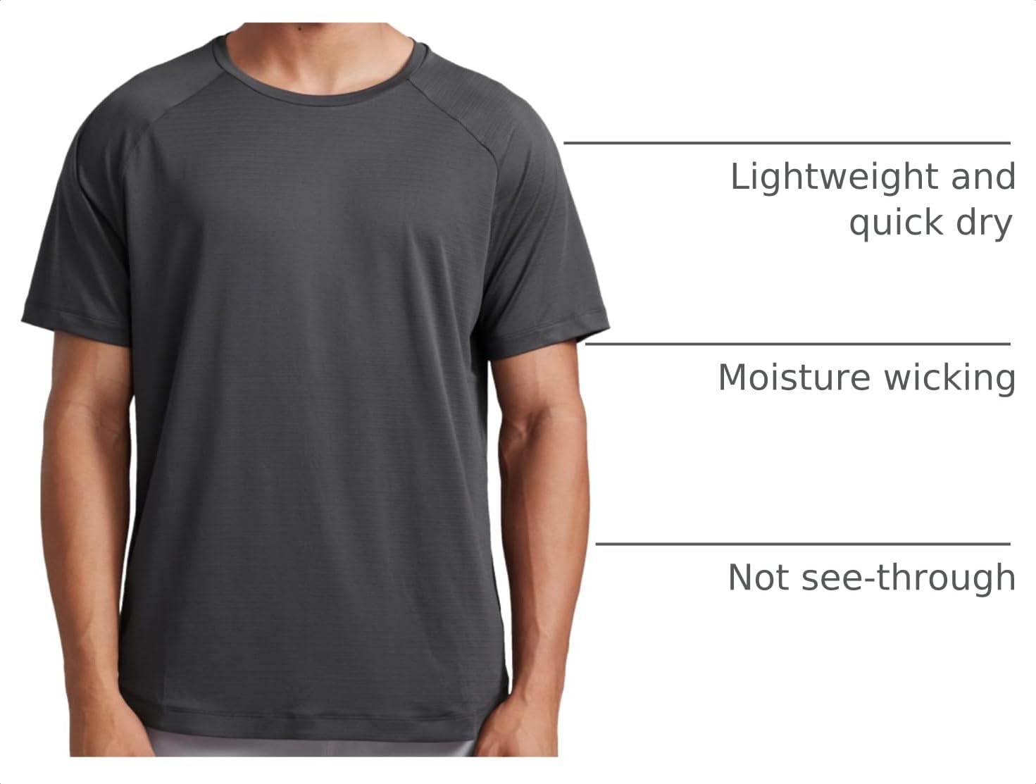 CRZ YOGA Breathable Texture Crewneck T-Shirts | Workout, Quick Dry, Lightweight, Classic Fit, Round Scallop Back, Short Sleeve Shirts for Men