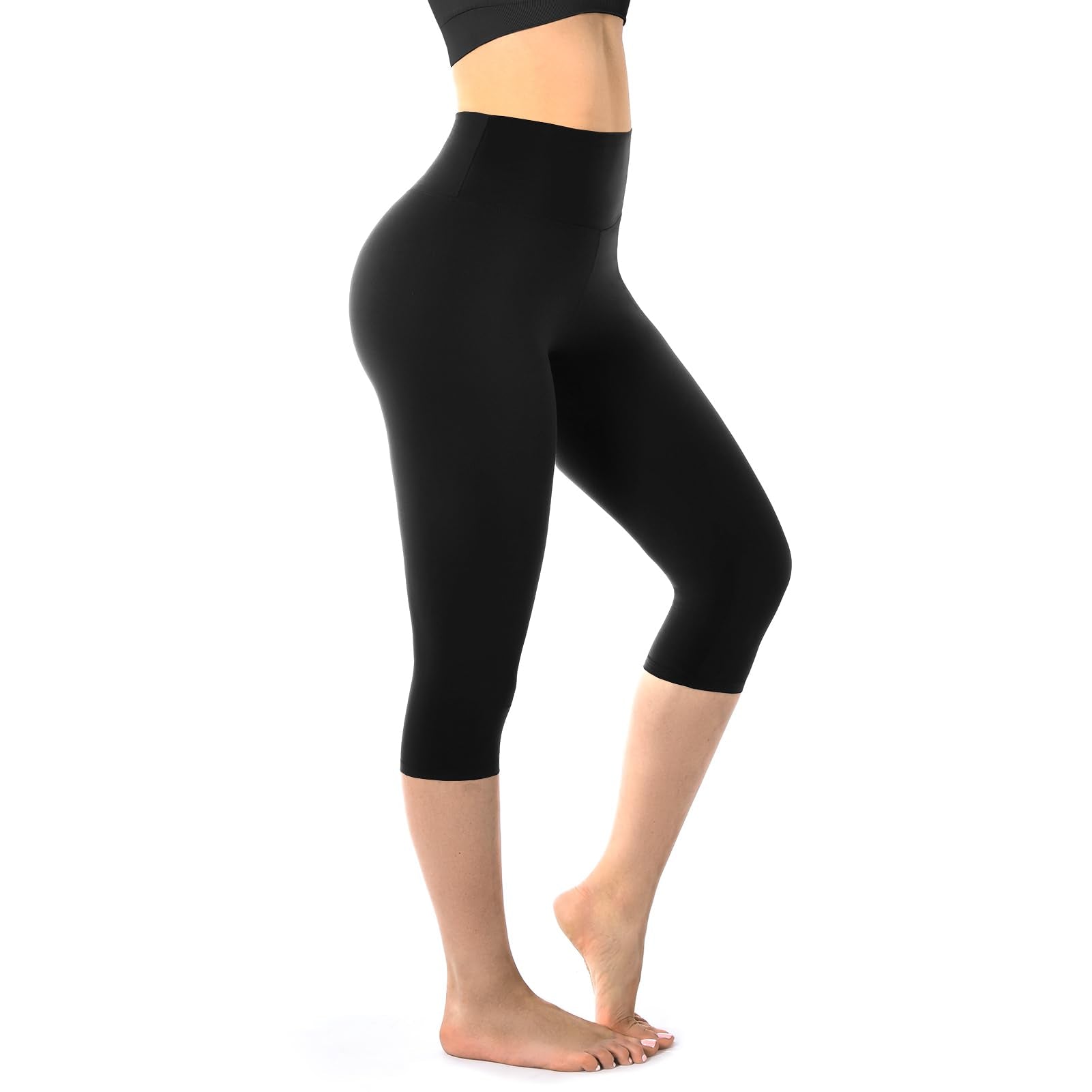 Walifrey Capri Leggings for Women, Buttery Soft High Waisted Leggings for Gym Yoga Workout