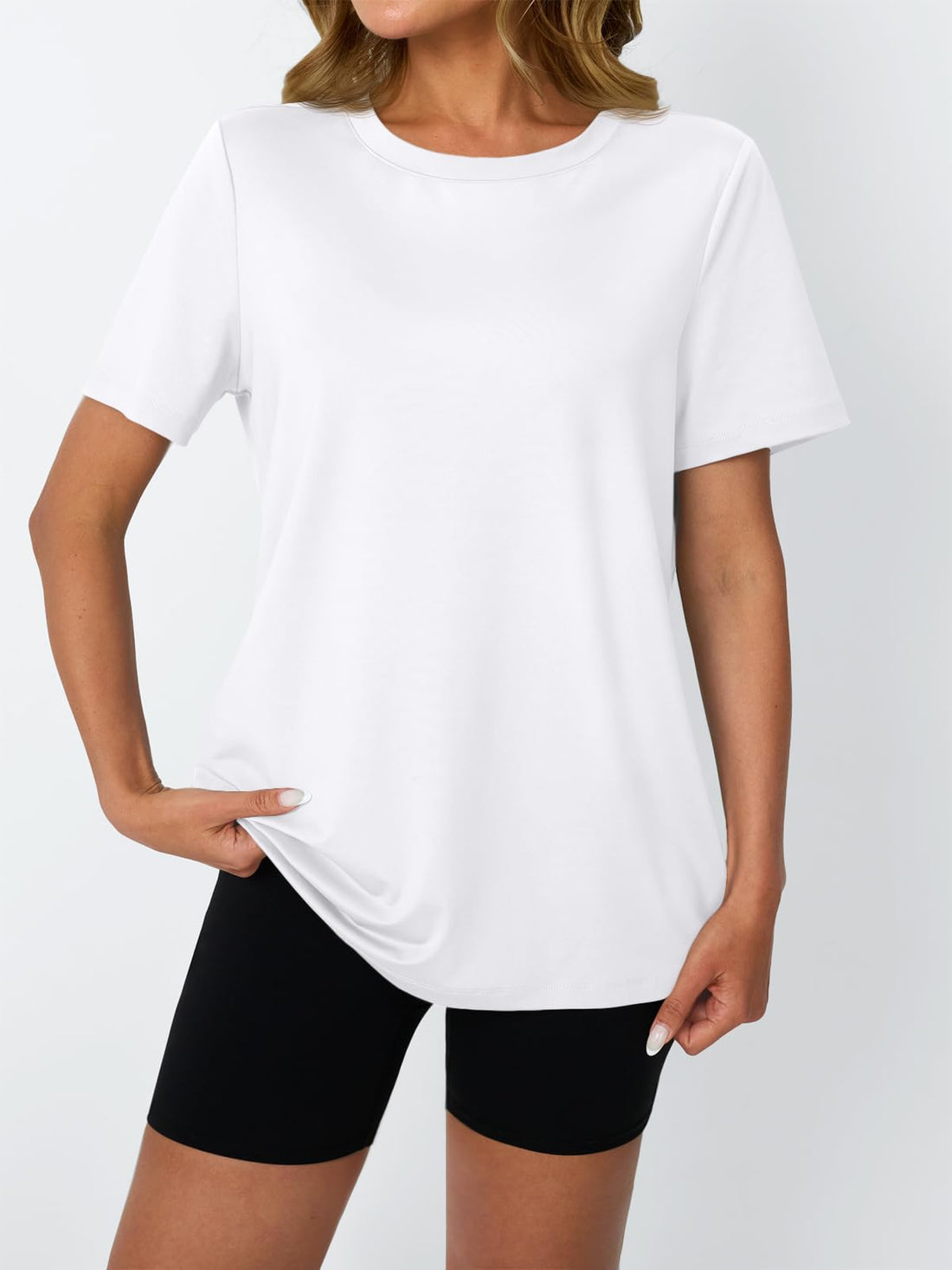 AUTOMET Women's Workout Shirts Short Sleeve Tops for Running Hiking Gym Athletic