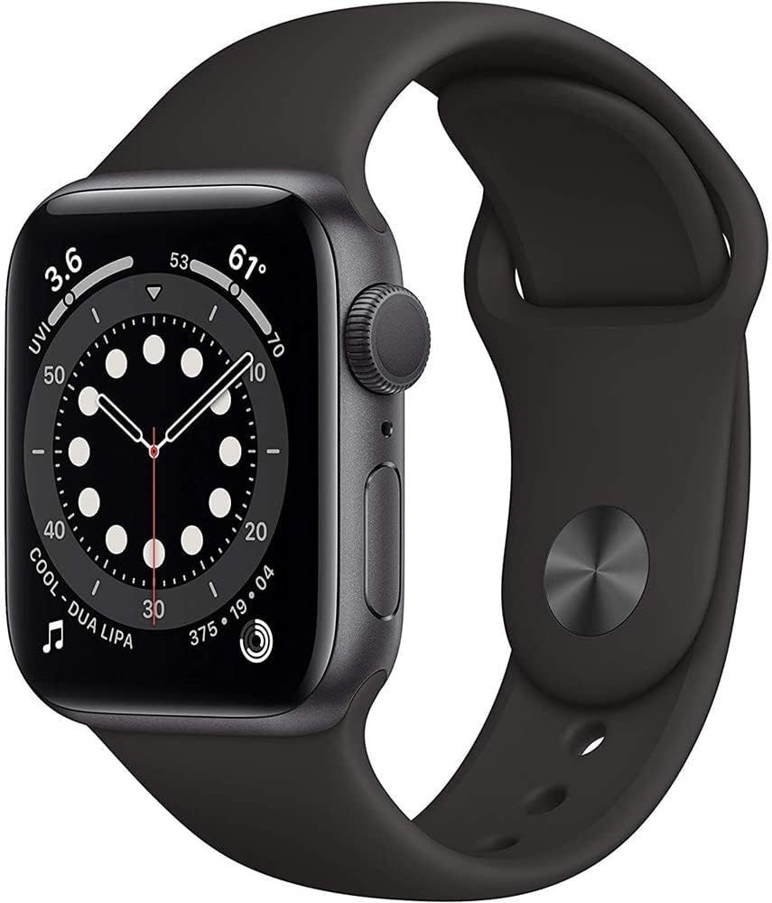 Apple Watch Series 6 (GPS + Cellular, 40mm) - Space Gray Aluminum Case with Black Sport Band (Renewed)