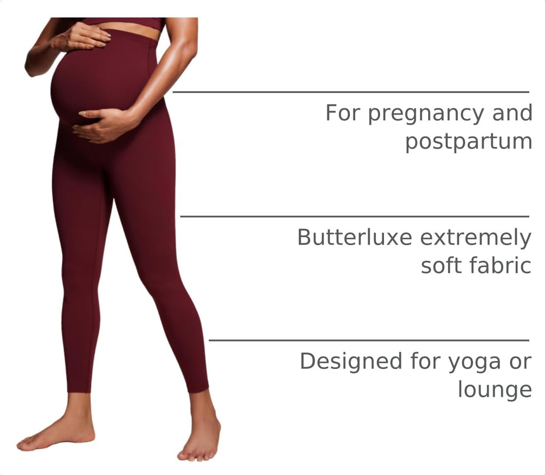 CRZ YOGA Maternity Leggings 25" | Butterluxe, Extremely Soft, Gentle Compression, Yoga, Super High Rise, U-shaped Belly, Pregnancy and Postpartum
