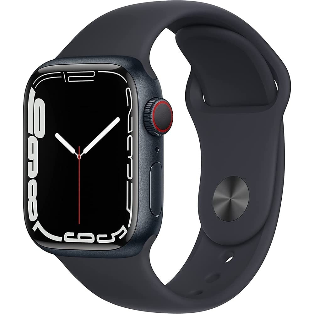 Apple Watch Series 7 (GPS, 41mm) Starlight Aluminum Case with Starlight Sport Band, Regular (Renewed)