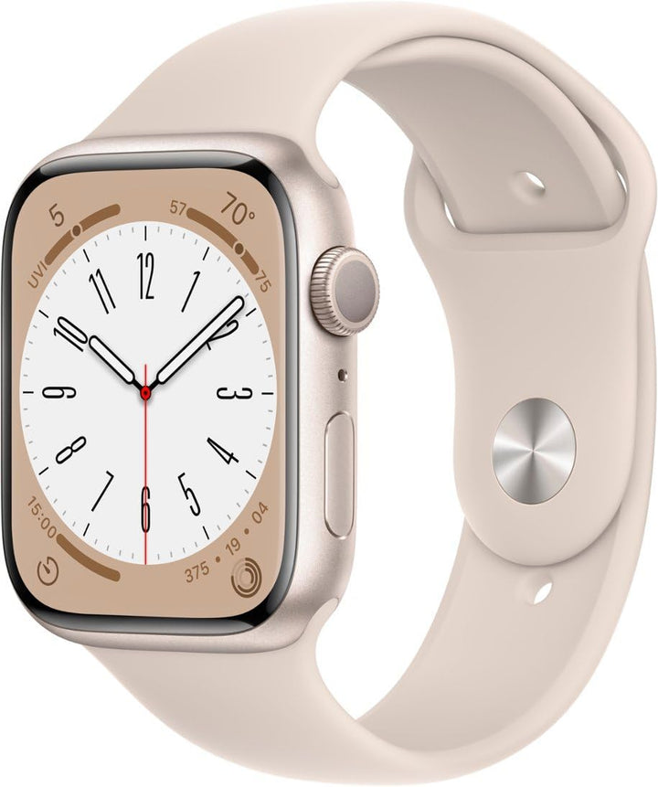 Apple Watch Series 8 [GPS, 45mm] - Midnight Aluminum Case with Midnight Sport Band, M/L (Renewed)