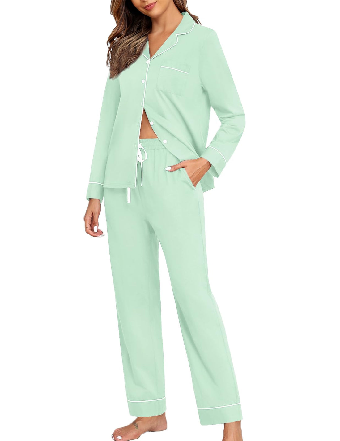 Veseacky Womens Pajamas Sets Lounge Sets for Women with Pockets for Home and Pajama Parties Suitable for all Seasons