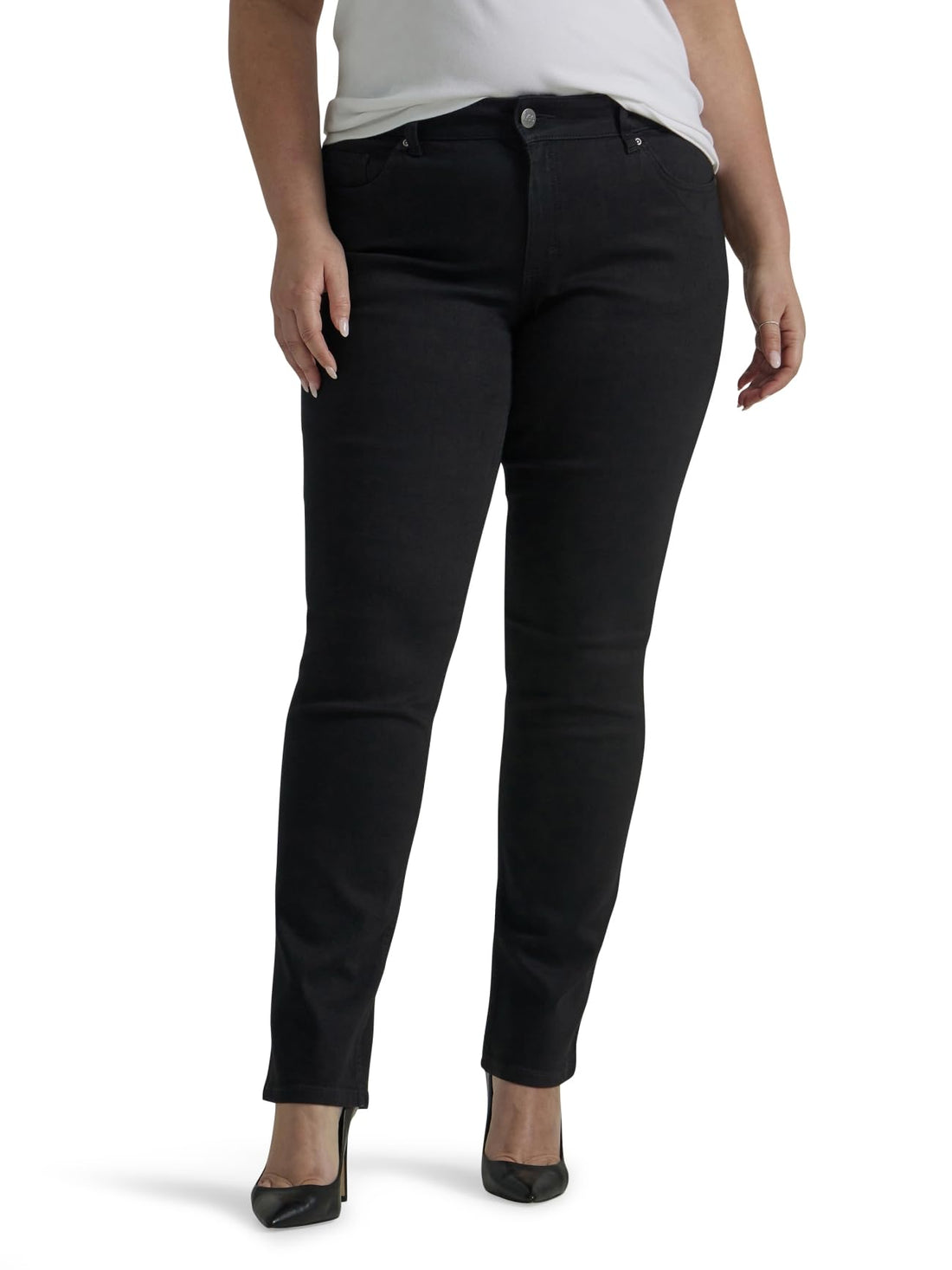 Lee Women's Plus Size Legendary Mid Rise Straight Leg Jean