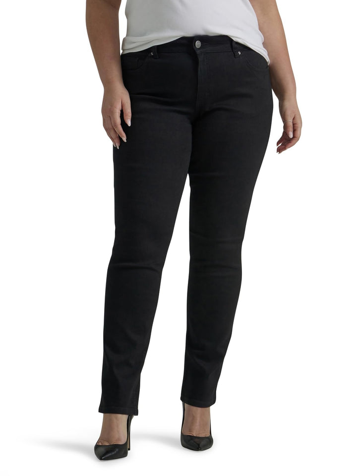 Lee Women's Plus Size Legendary Mid Rise Straight Leg Jean