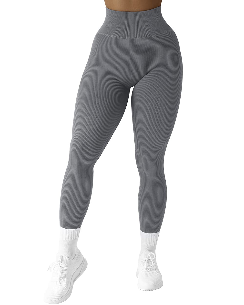SUUKSESS Women Ribbed Seamless Leggings High Waisted Workout Gym Yoga Pants