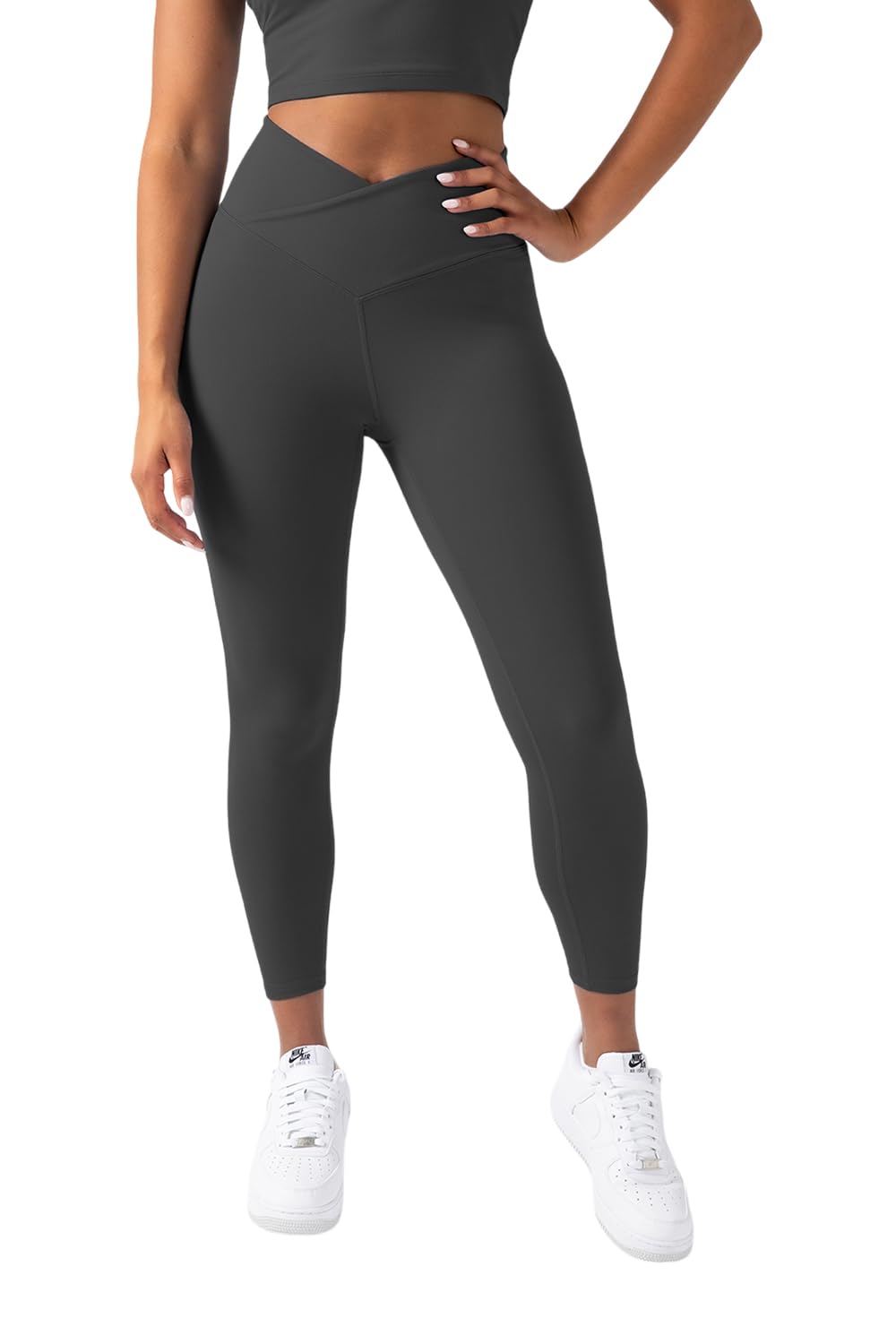 YITTY Active Women's Ultraluxe Crossover High-Waist Legging, Athleisure, 4-Way-Stretch