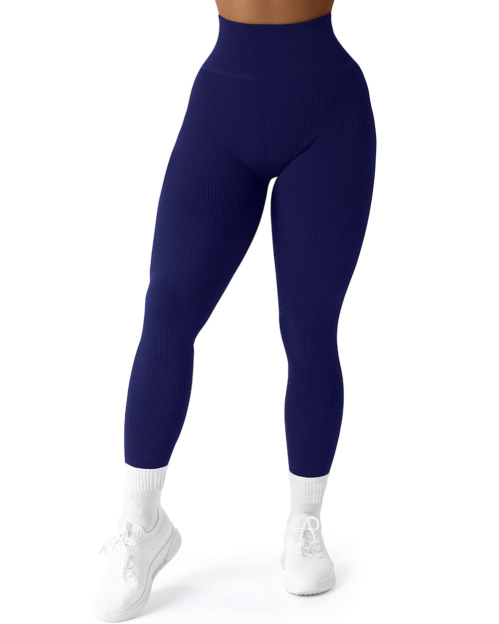 SUUKSESS Women Ribbed Seamless Leggings High Waisted Workout Gym Yoga Pants