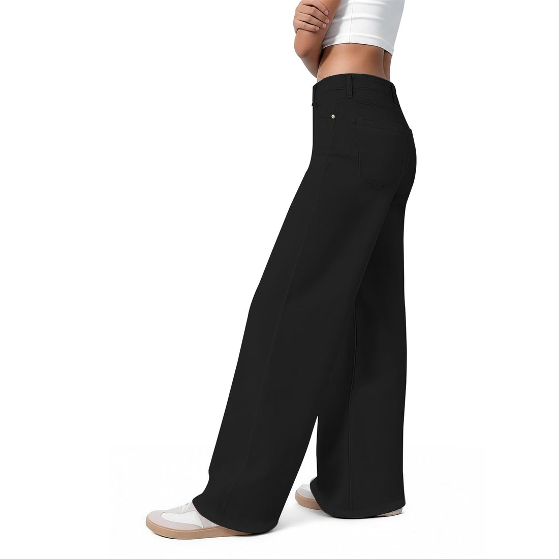 Women's Wide Leg Jeans High Waisted Baggy Straight Leg Loose Stretchy Casual Denim Pants
