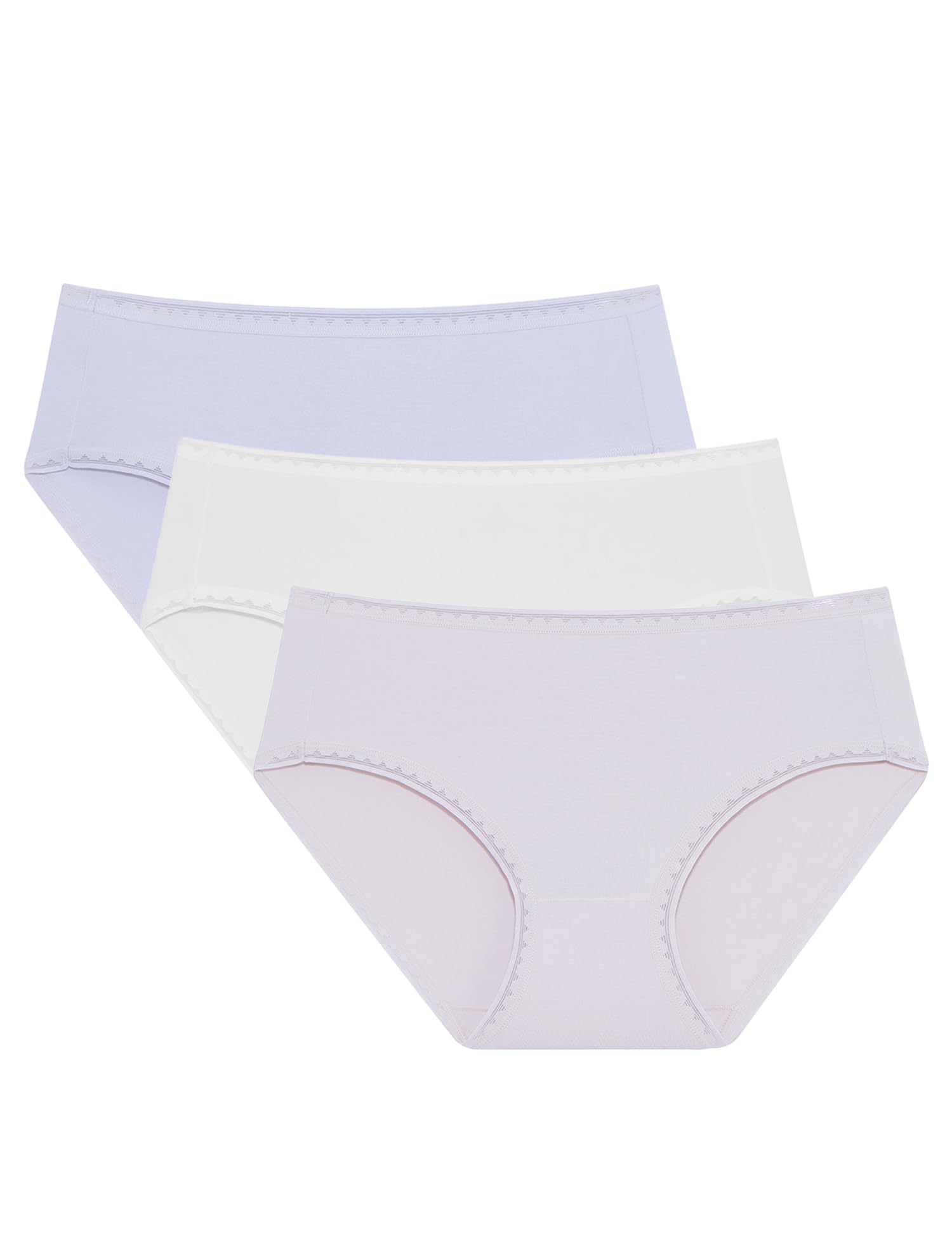 ANLIQI Women's Cotton Modal Ployamide Bikini Panties, Soft Moisture Wicking Hipster Briefs Undies for Ladies Multi-Pack