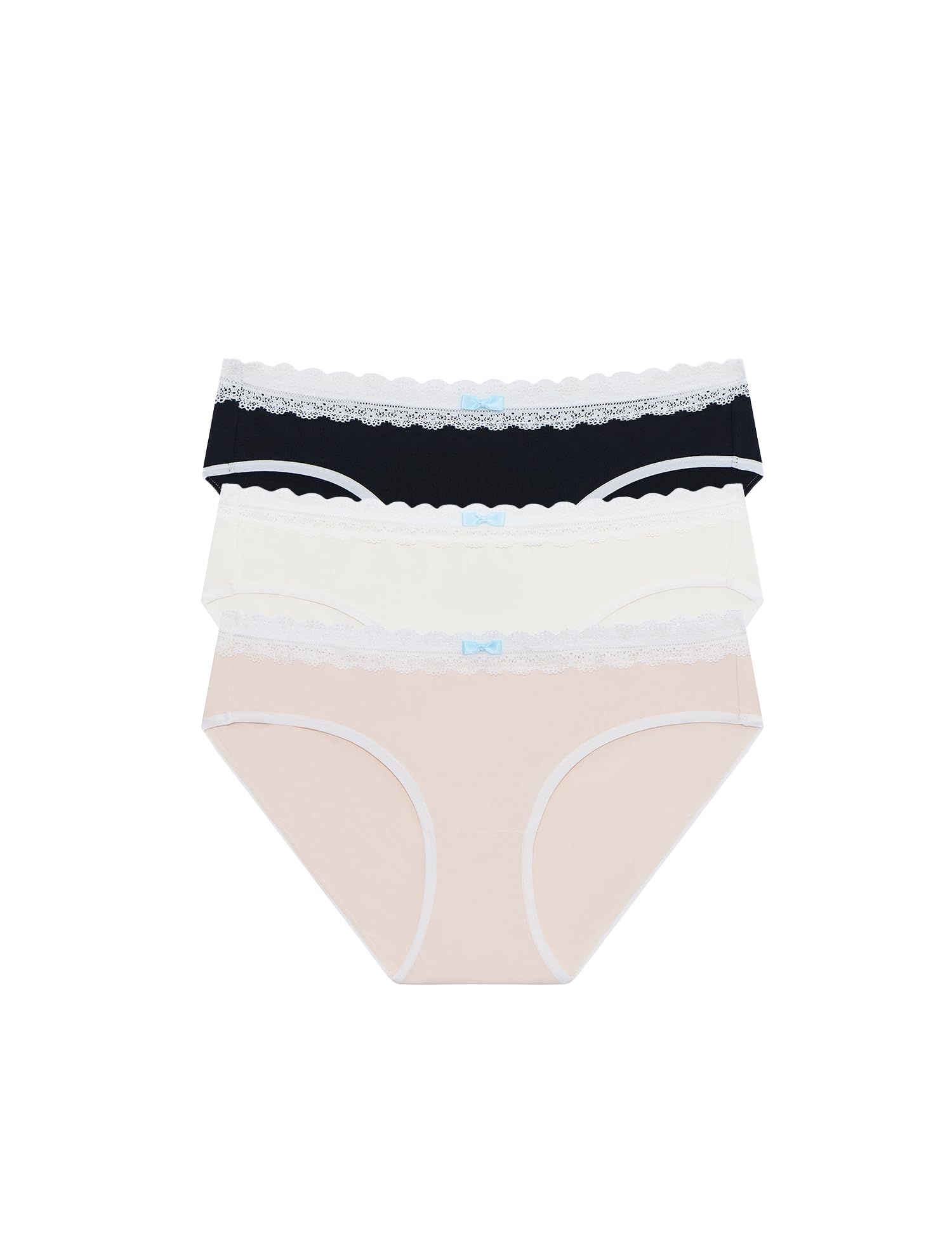ANLIQI Women's Cotton Modal Ployamide Bikini Panties, Soft Moisture Wicking Hipster Briefs Undies for Ladies Multi-Pack