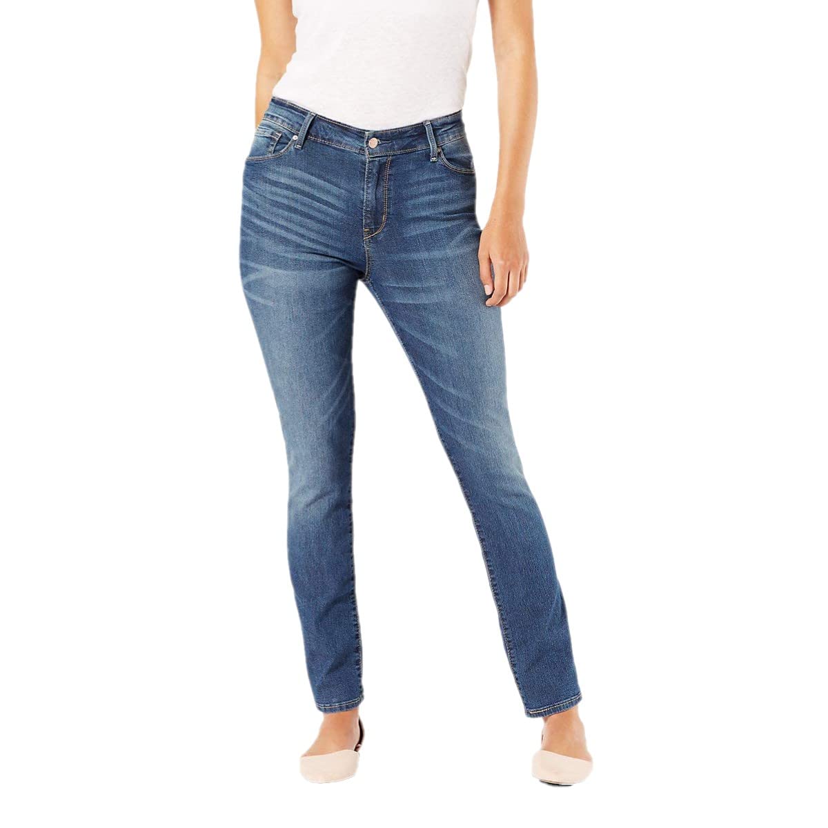Levi Strauss Signature Gold Women's 03 Essential Mid-Rise Straight Jeans (Also Available in Plus)