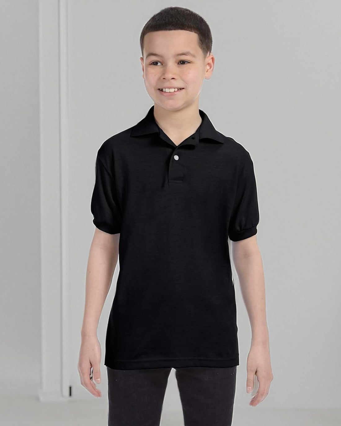 Hanes Boys' Short Sleeve Eco Smart Jersey Polo