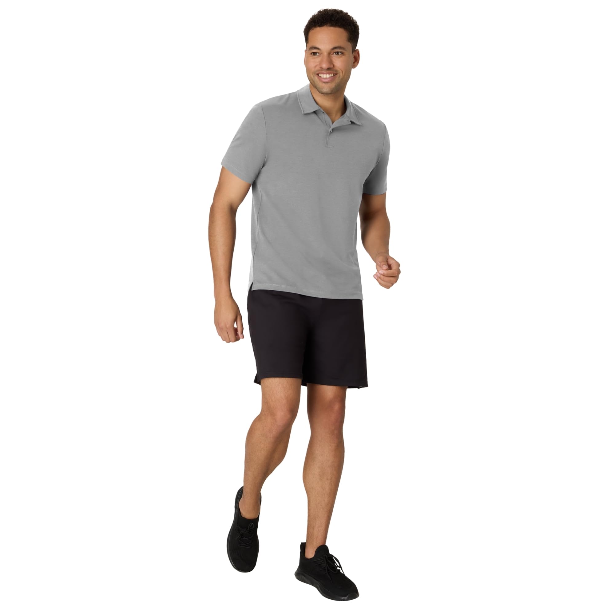 Hanes Men's Moves Performance Polo, Short Sleeve Polo Shirt for Men, Moisture-Wicking