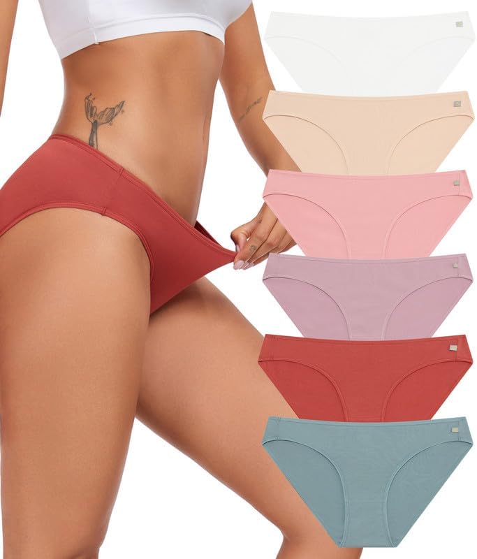 ANLIQI Women's Cotton Underwear Bikini Panties for Women Pack Moisture Wicking Soft Breathable Undies Stretch Hipster S-3XL