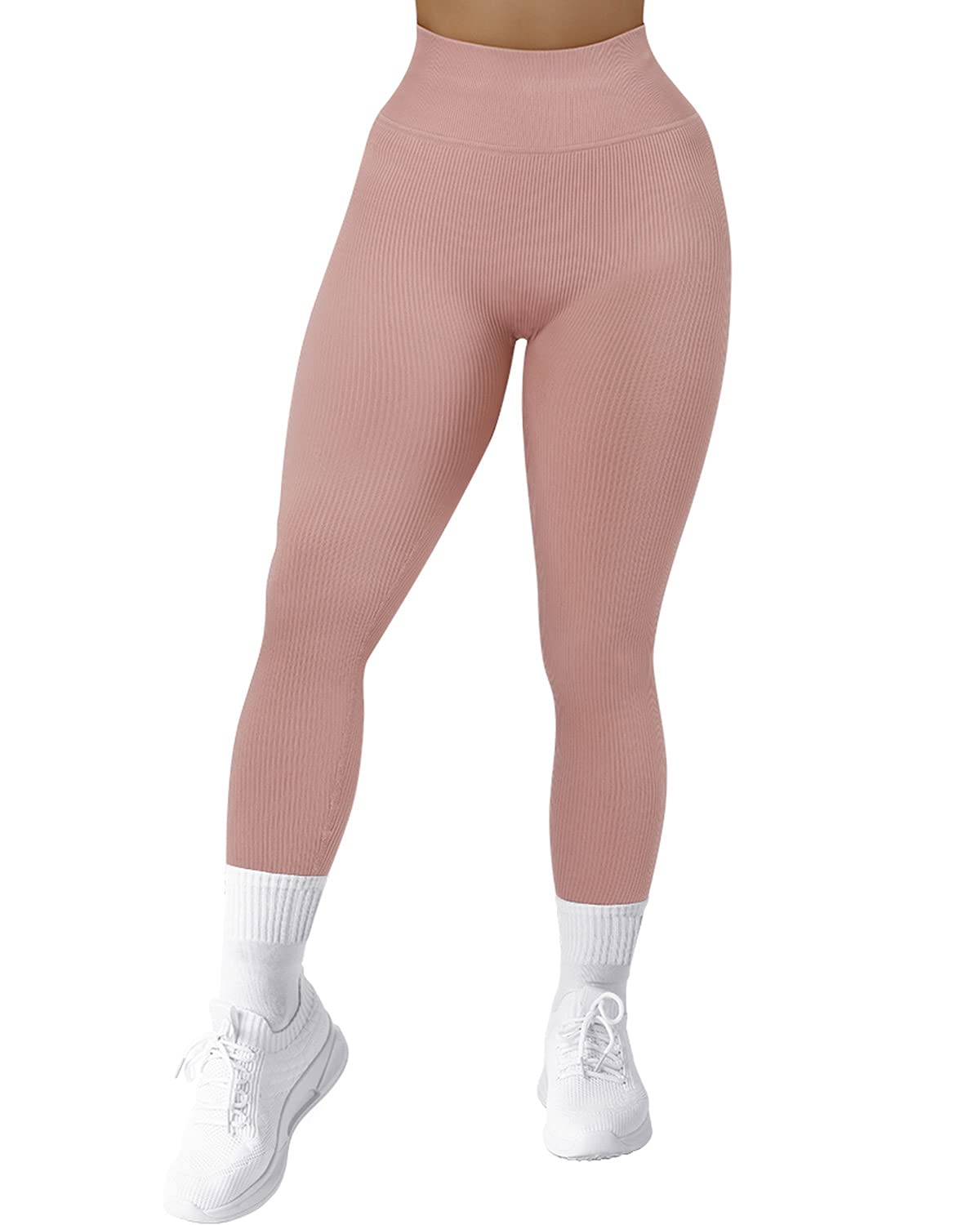 SUUKSESS Women Ribbed Seamless Leggings High Waisted Workout Gym Yoga Pants