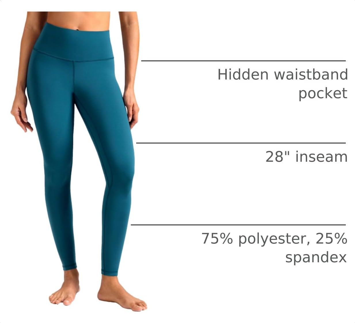 Colorfulkoala High Waisted Leggings for Women 28", Tummy Control Workout Full Length Yoga Leggings, Buttery Soft Yoga Pants