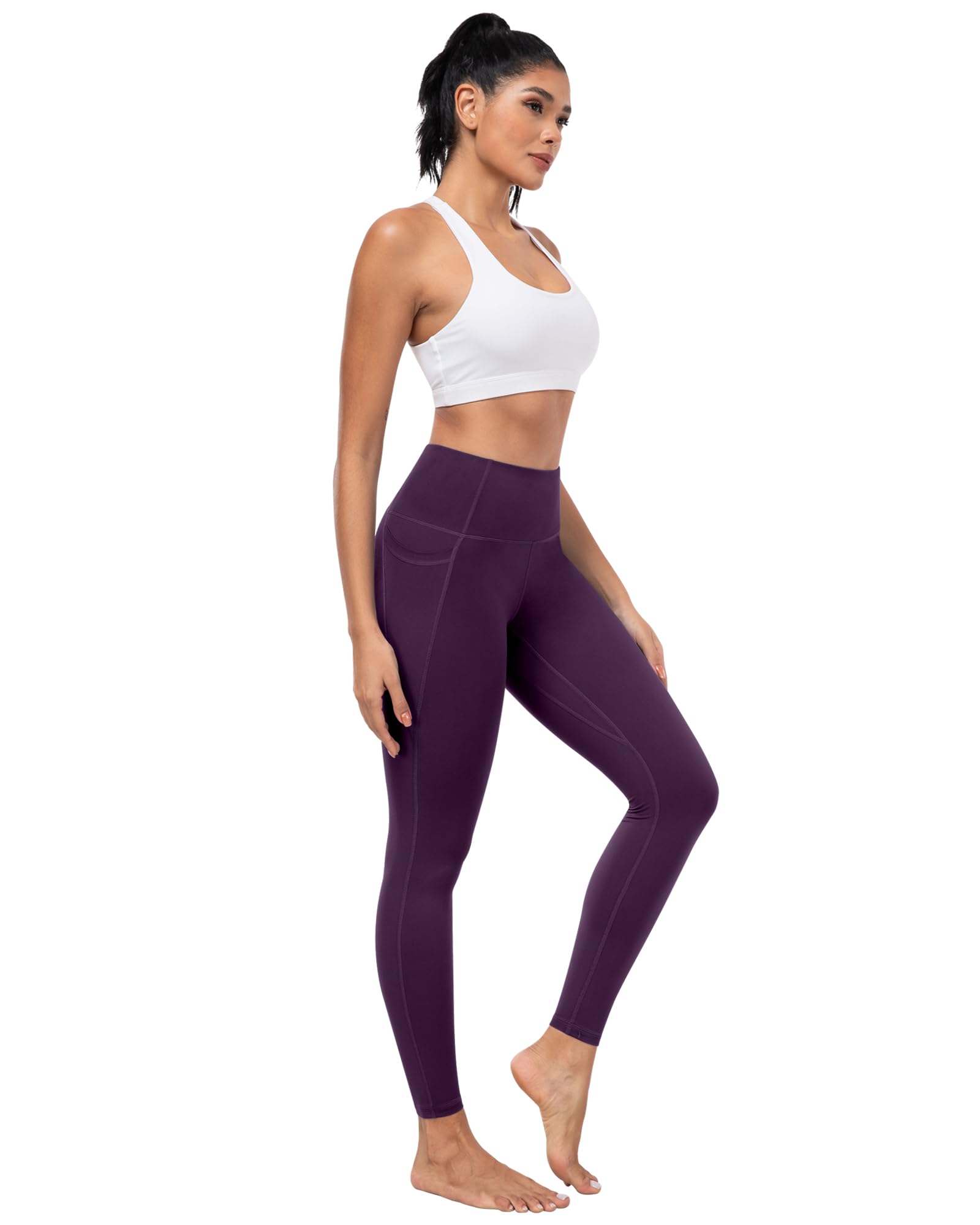 ATHVOTAR Leggings with Pockets for Women, 7 Packs High Waisted Workout Tummy Control Yoga Pants