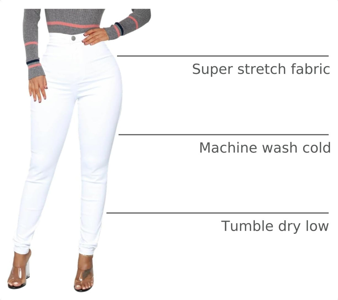 KUNMI Womens Classic High Waisted Skinny Stretch Butt Lifting Jeans Slim Fit Denim Pants
