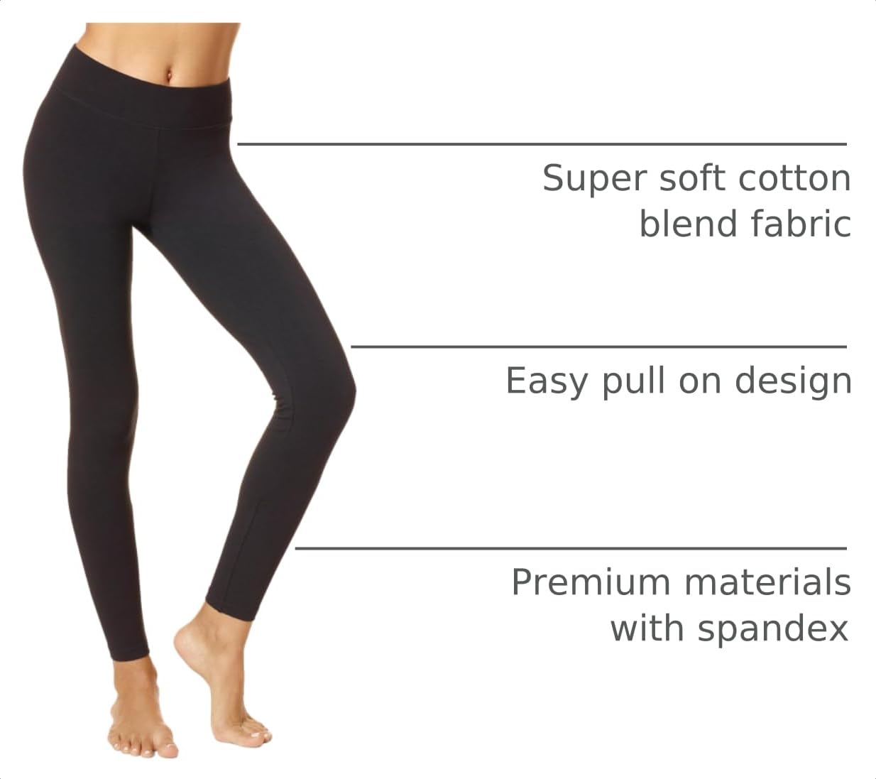 HUE Women’s Cotton Ultra Legging with Wide Waistband, Available in Capri and Legging Length