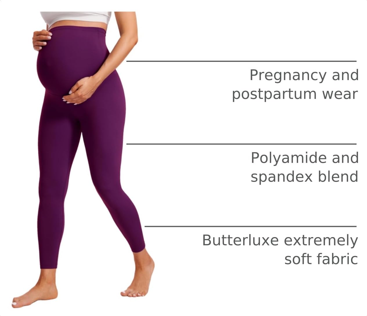 CRZ YOGA Maternity Leggings 25" | Butterluxe, Extremely Soft, Gentle Compression, Yoga, Super High Rise, U-shaped Belly, Pregnancy and Postpartum