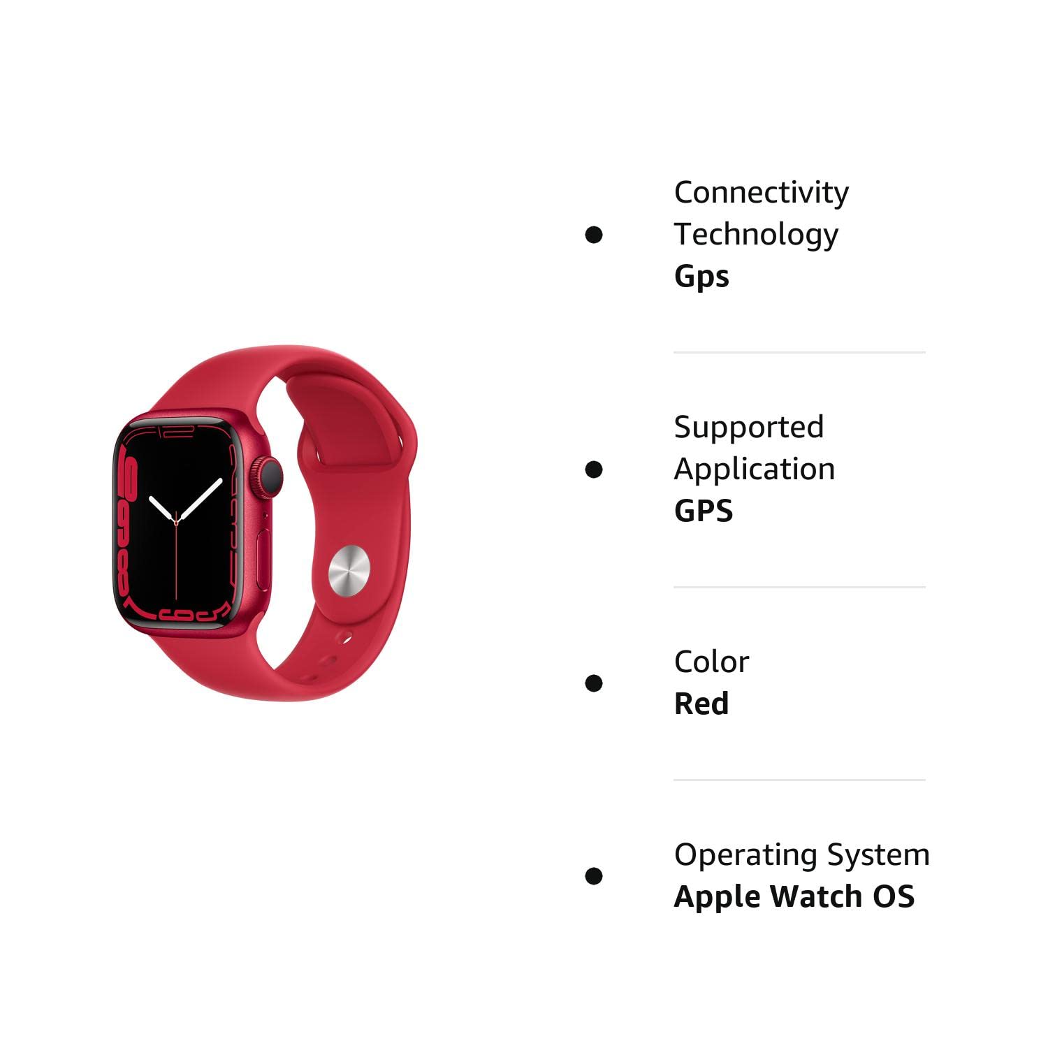 Apple Watch Series 7 (GPS, 41mm) Starlight Aluminum Case with Starlight Sport Band, Regular (Renewed)