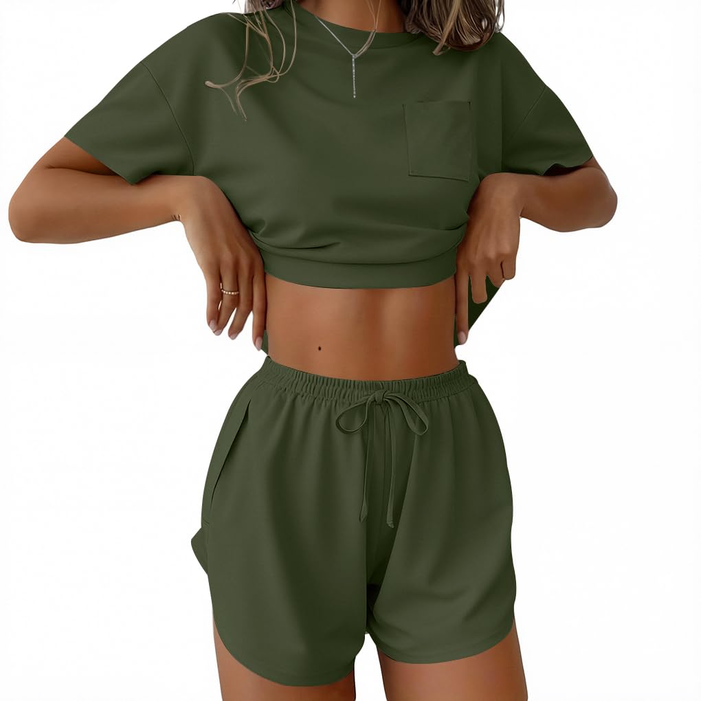 Ekouaer Womens Pajama Sets Sexy Lounge Sets Side Split Short Pj Sets