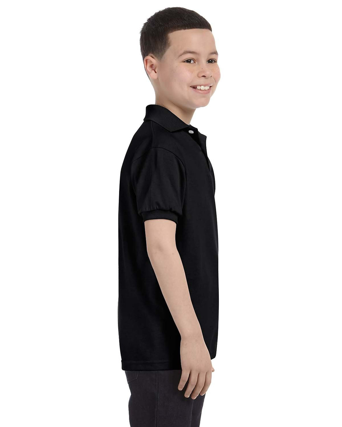 Hanes Boys' Short Sleeve Eco Smart Jersey Polo