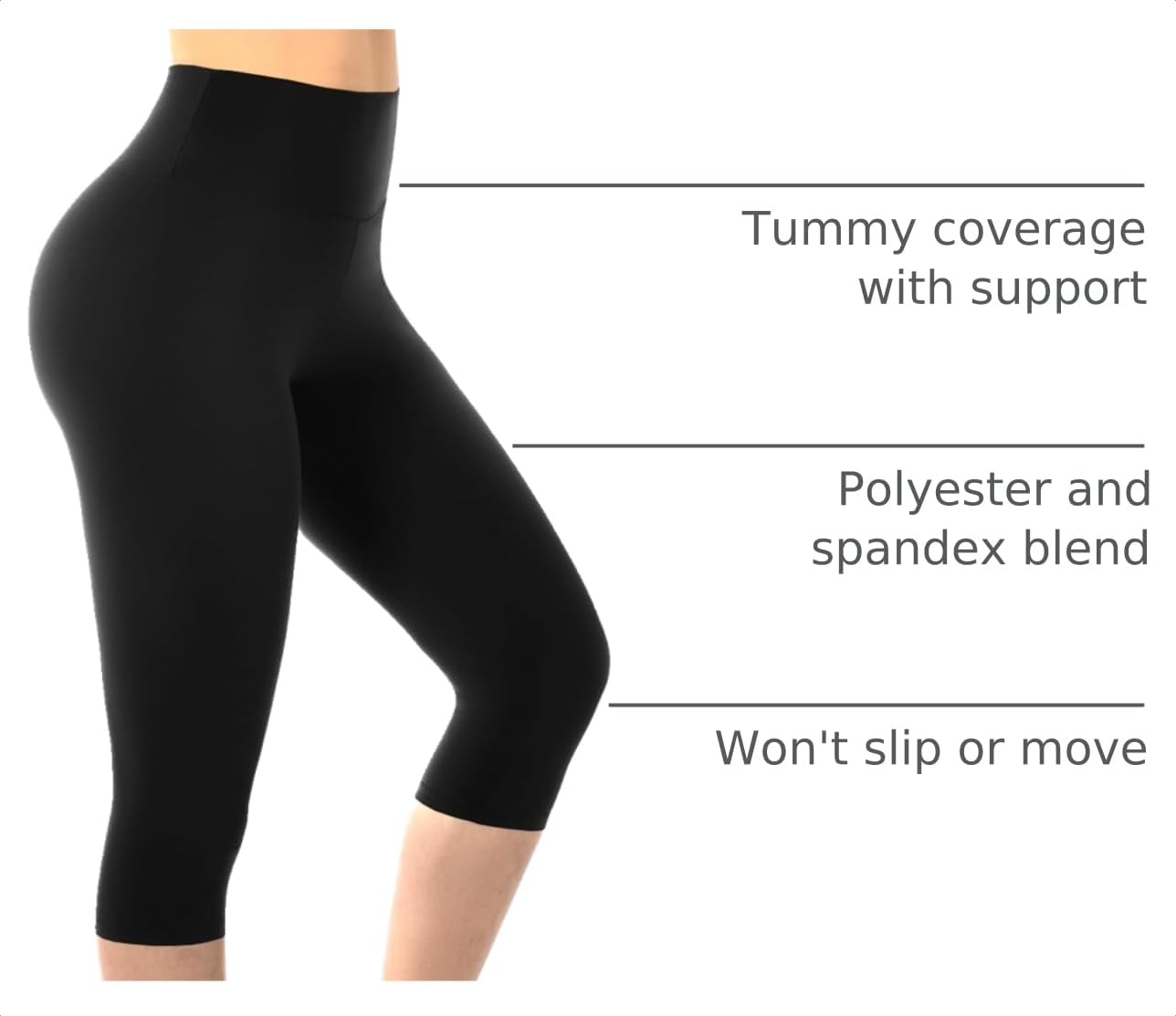 Walifrey Capri Leggings for Women, Buttery Soft High Waisted Leggings for Gym Yoga Workout