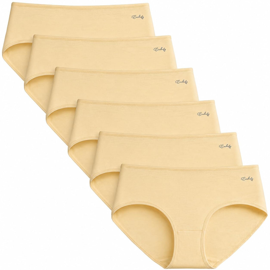 coskefy Womens Underwear Cotton Hipster Panties,Low Rise Breathable,6 Pack