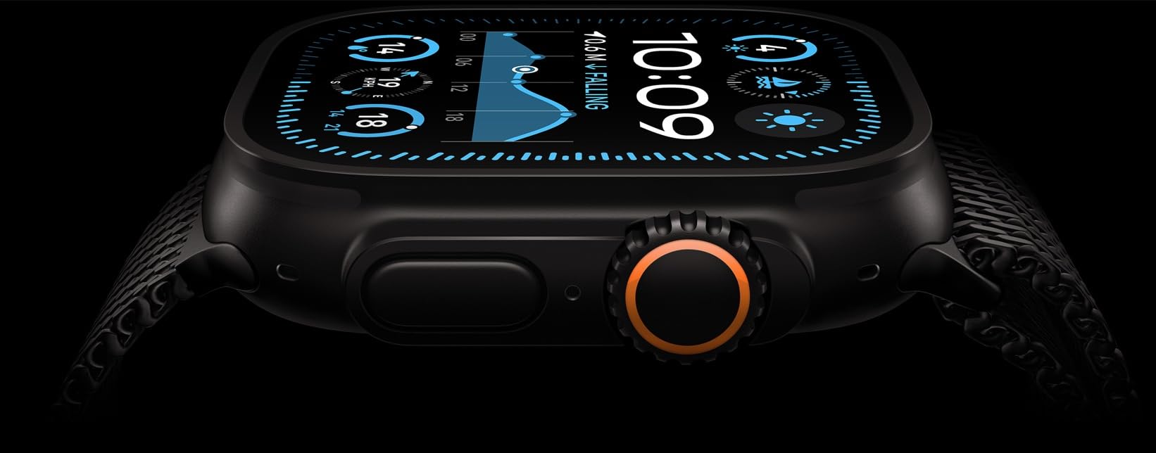 Apple Watch Ultra 2 [GPS + Cellular, 49mm] - Titanium Case with Blue Ocean Band, One Size (Renewed)