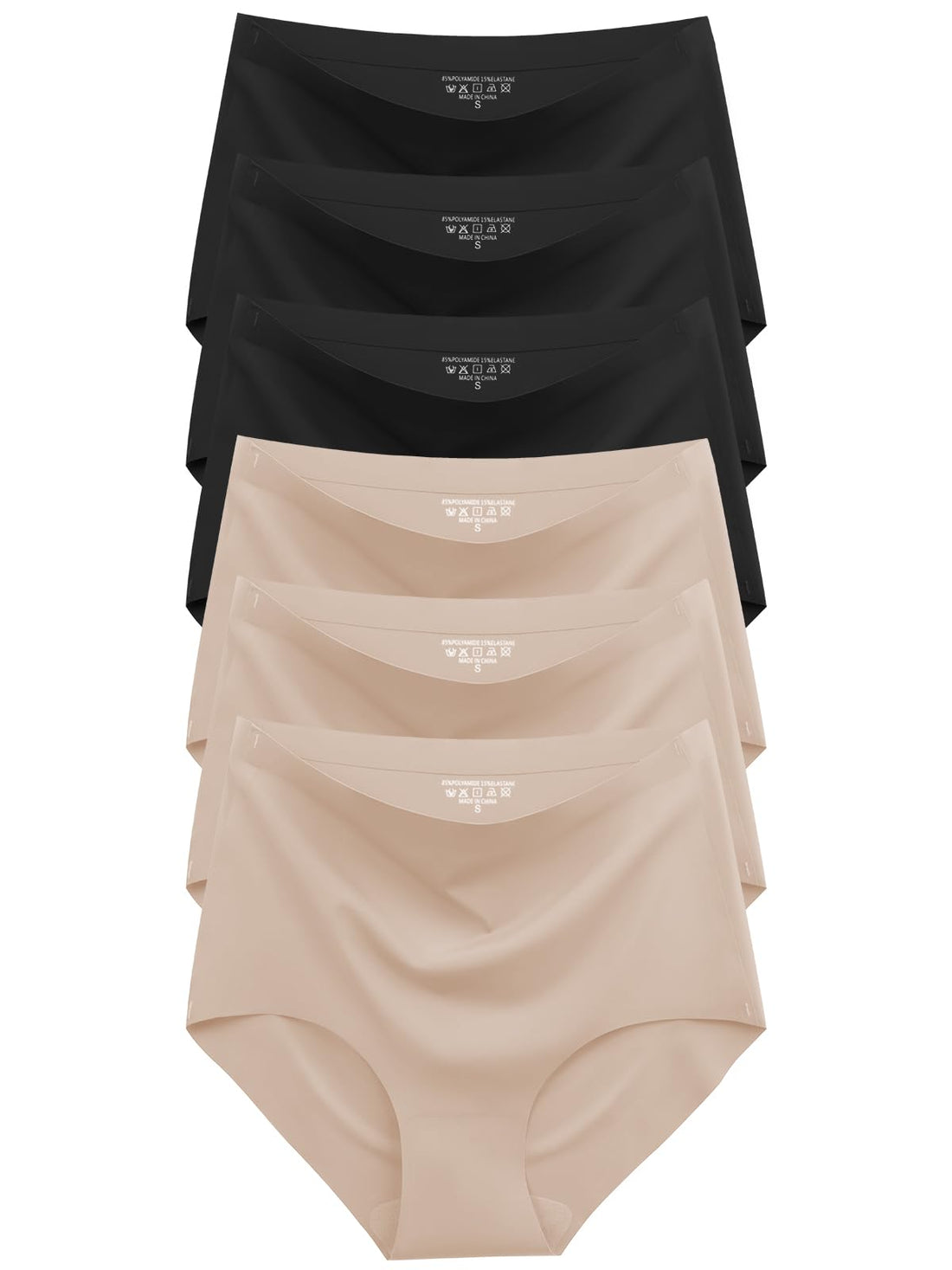 Cuweni Womens Underwear Seamless High Waisted Briefs Silky Stretch No Show Breathable Full Coverage Ladies Panties 6 Pack