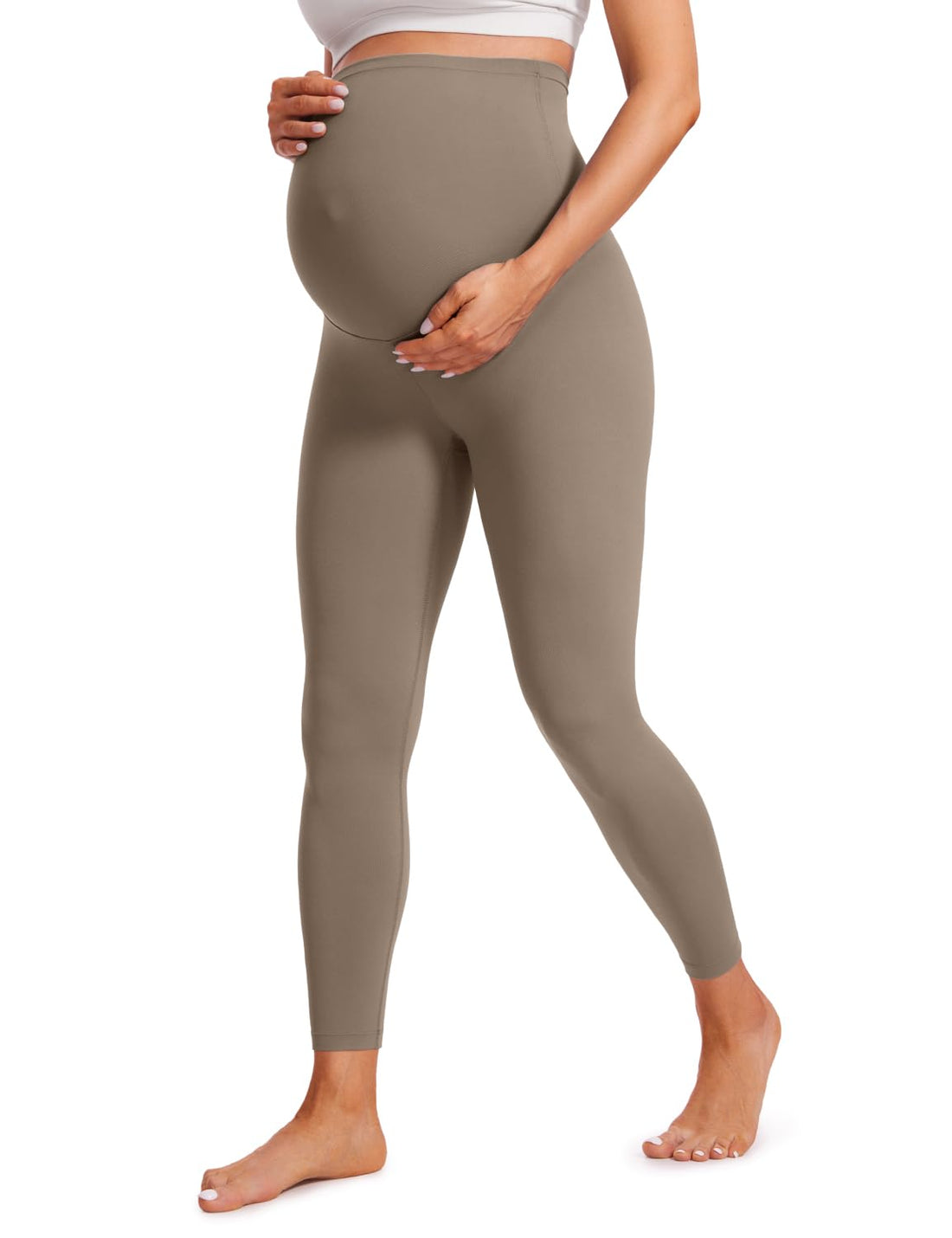 CRZ YOGA Maternity Leggings 25" | Butterluxe, Extremely Soft, Gentle Compression, Yoga, Super High Rise, U-shaped Belly, Pregnancy and Postpartum