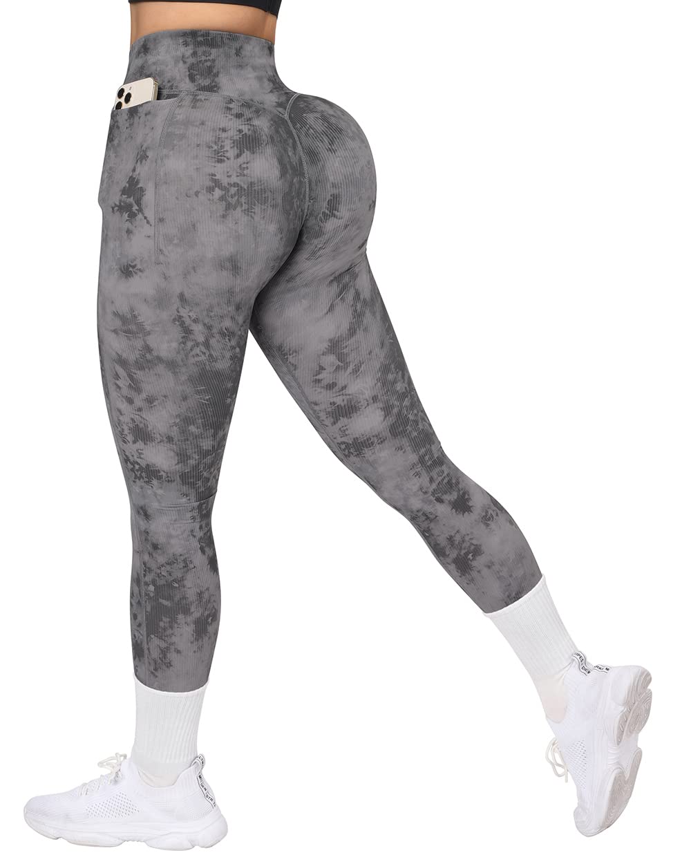SUUKSESS Women Ribbed Seamless Leggings High Waisted Workout Gym Yoga Pants
