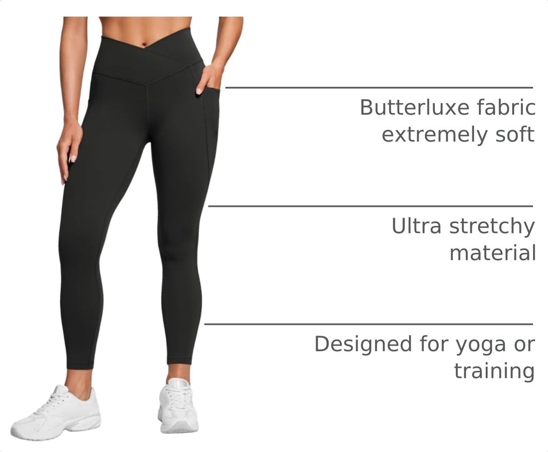 CRZ YOGA Cross Waist Leggings Pockets 25"