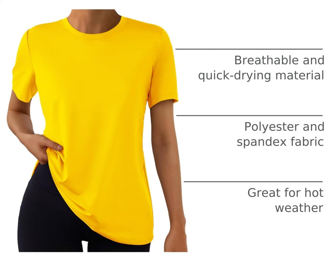 AUTOMET Women's Workout Shirts Short Sleeve Tops for Running Hiking Gym Athletic