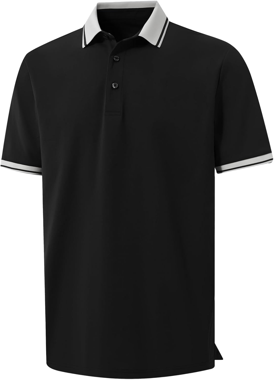 M MAELREG Golf Shirts for Men Short Sleeve with Contrast Collar & Cuffs Performance Dry Fit Stretch Solid Casual Polo Shirts