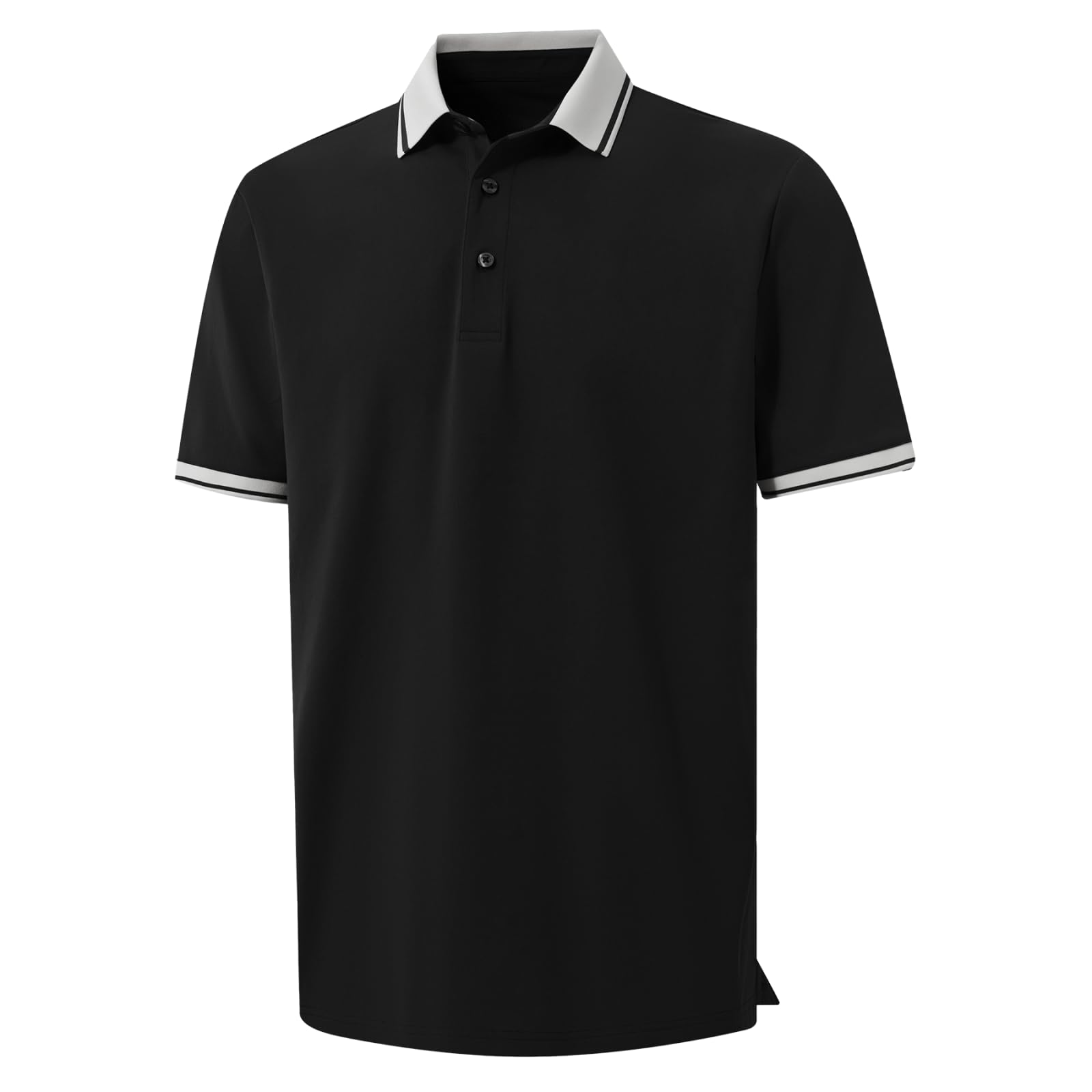M MAELREG Golf Shirts for Men Short Sleeve with Contrast Collar & Cuffs Performance Dry Fit Stretch Solid Casual Polo Shirts