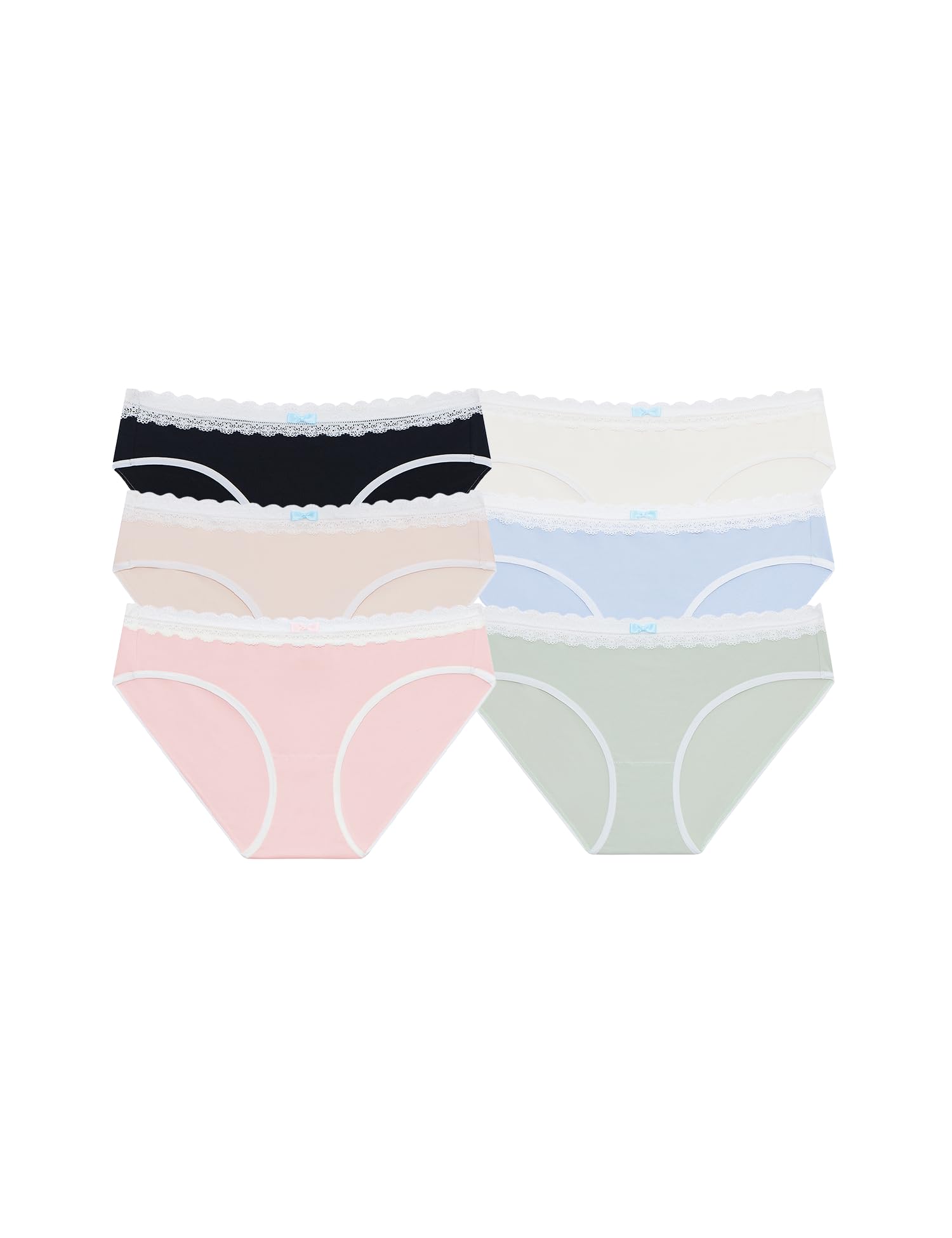 ANLIQI Women's Cotton Modal Ployamide Bikini Panties, Soft Moisture Wicking Hipster Briefs Undies for Ladies Multi-Pack