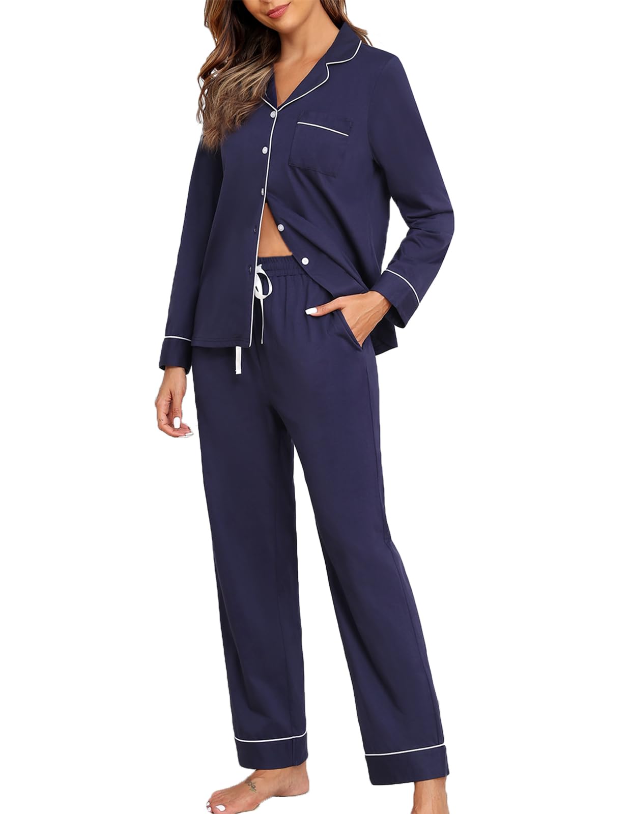 Veseacky Womens Pajamas Sets Lounge Sets for Women with Pockets for Home and Pajama Parties Suitable for all Seasons