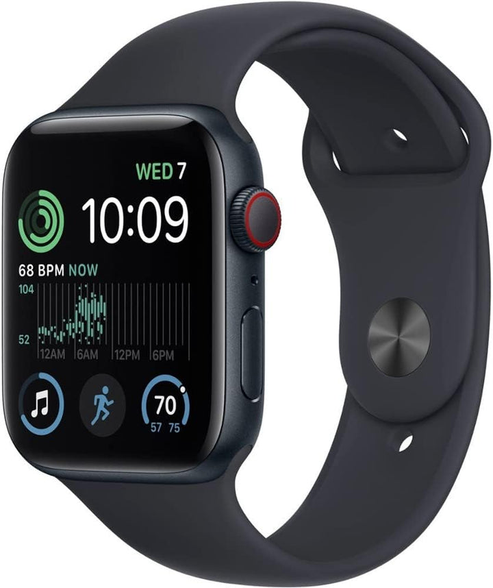Apple Watch SE (2nd Gen) (GPS + Cellular, 40mm) - Midnight Aluminum Case with Midnight Sport Band, S/M (Renewed)