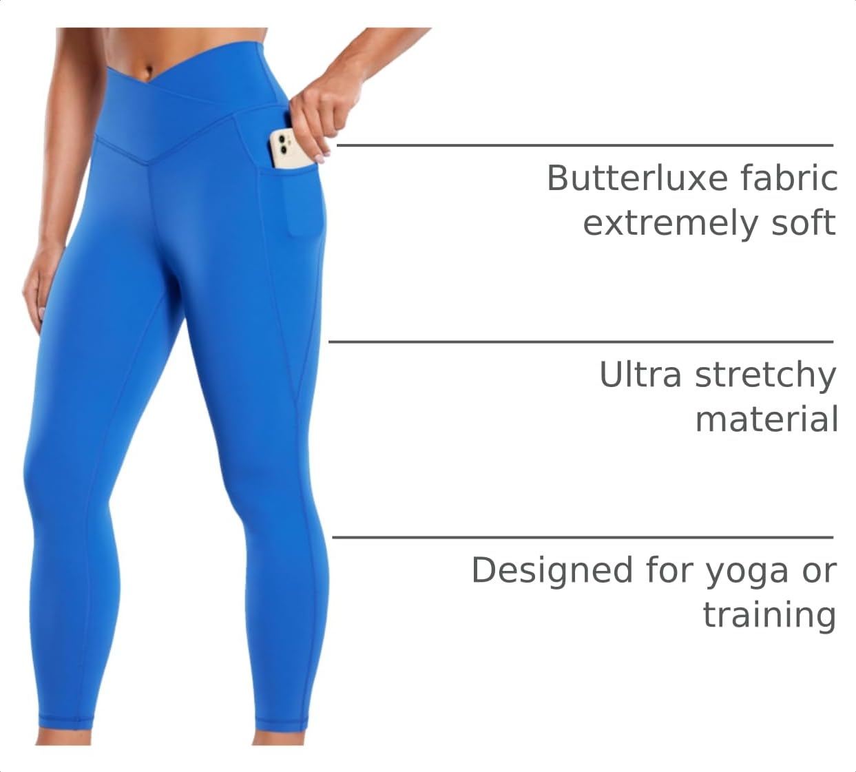 CRZ YOGA Cross Waist Leggings Pockets 25"