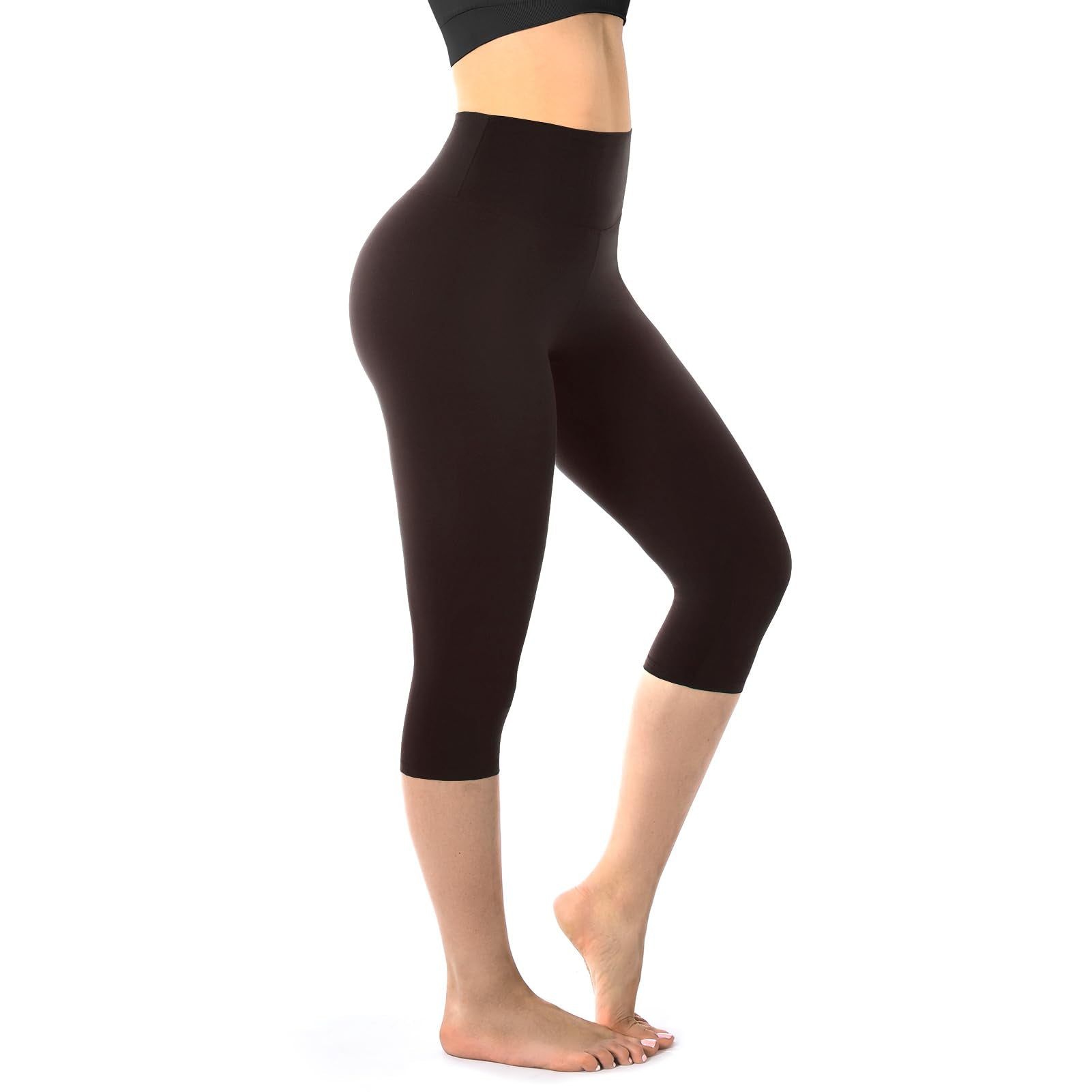 Walifrey Capri Leggings for Women, Buttery Soft High Waisted Leggings for Gym Yoga Workout